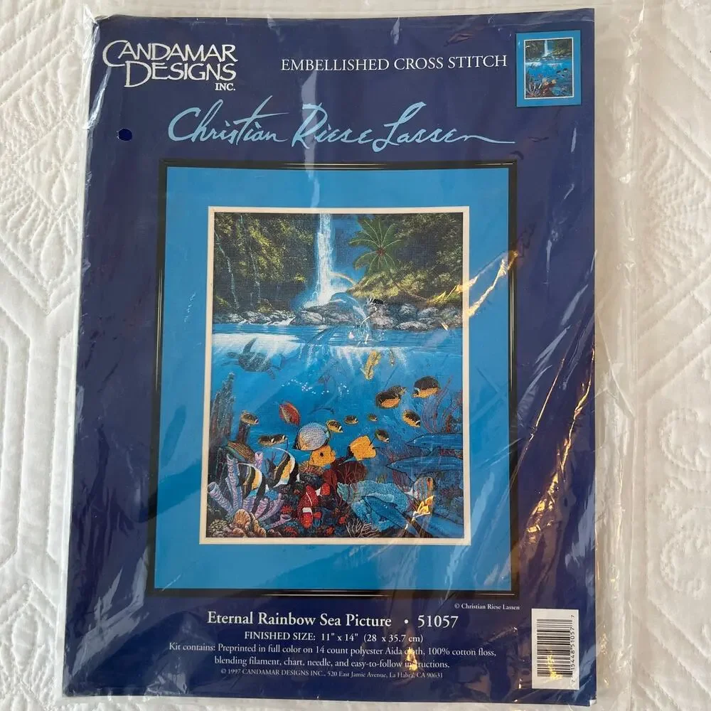 Candamar Embellished Cross Stitch Christian Riese Lassen Eternal Rainbow Sea Kit